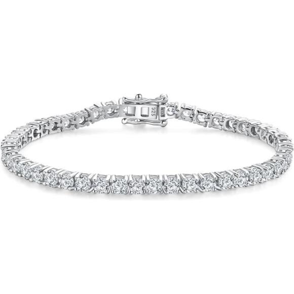 CZ Tennis BraceletSterling Silver 3.5mmBirthstone Bracelet7.25